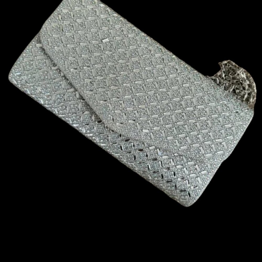 Silver clutch with rhinestones - Picture 3 of 9